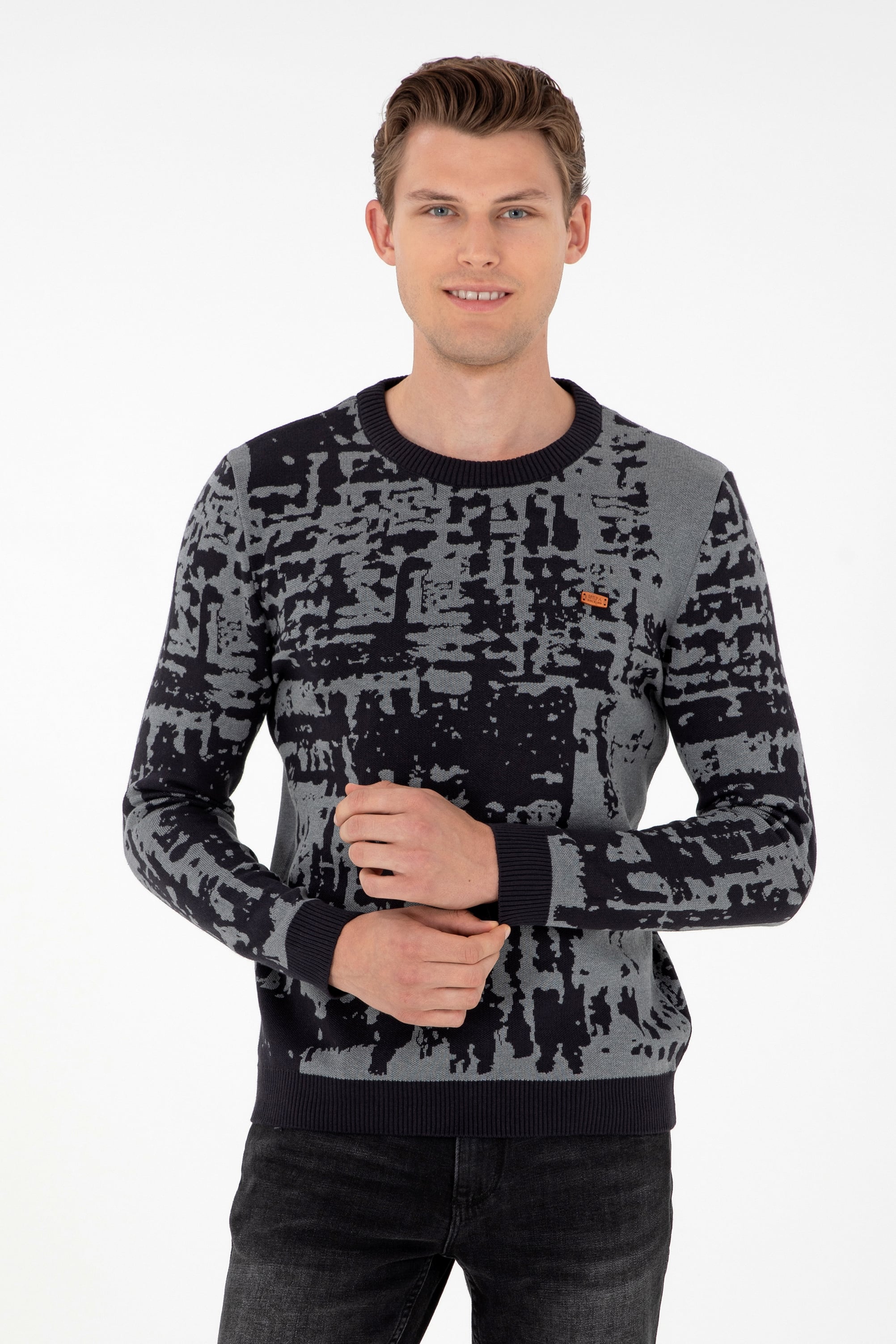 Erkek Regular Fit Bisiklet Yaka Lacivert Kazak