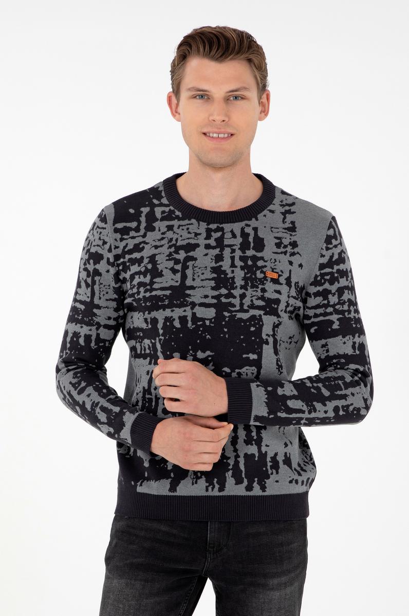 Erkek Regular Fit Bisiklet Yaka Lacivert Kazak