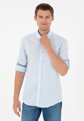 Erkek Açık Mavi Uzun Kollu Gömlek - 50291240023