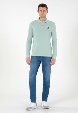 Erkek Su Yeşili Basic Sweatshirt - 50297904020