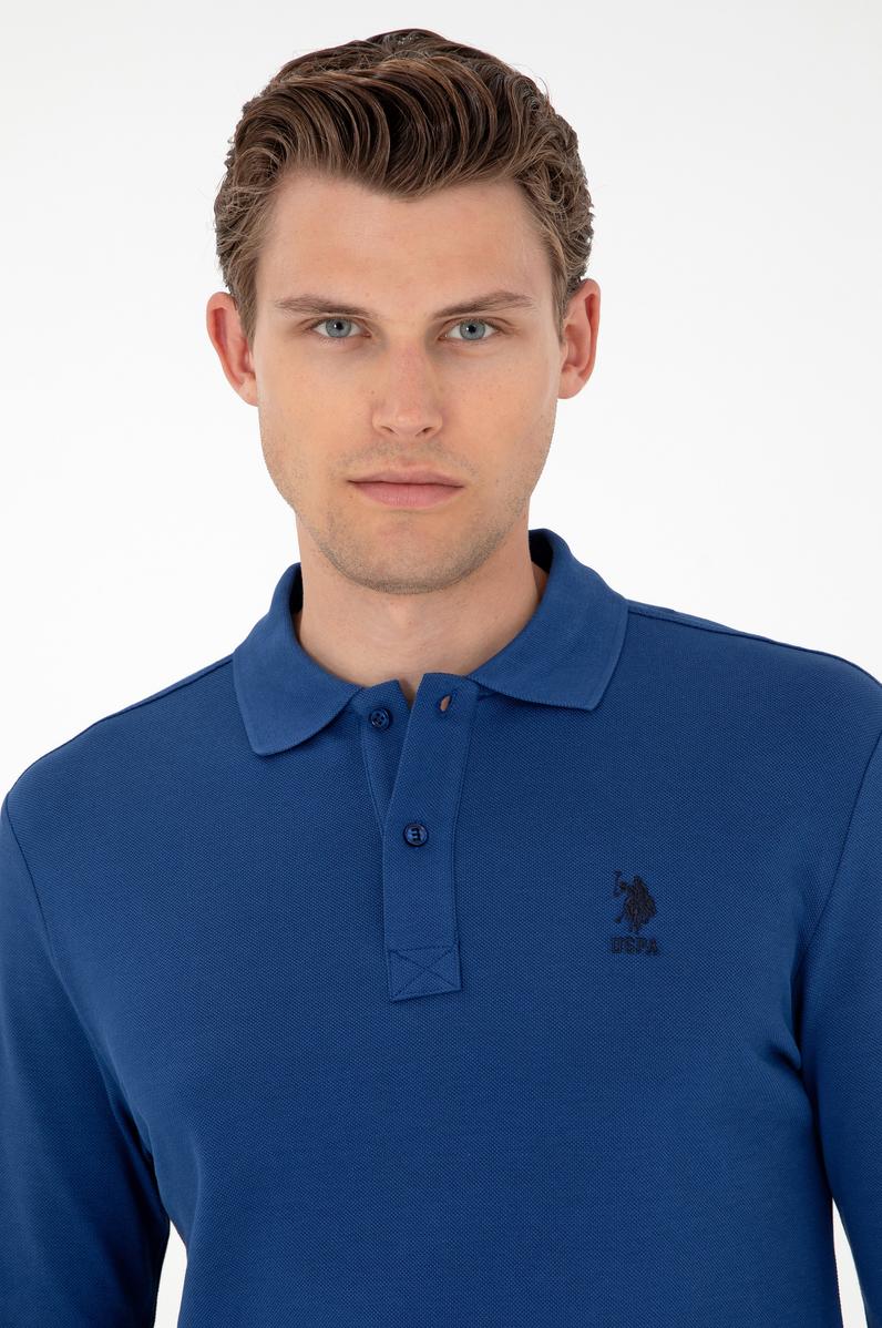 Erkek İndigo Basic Sweatshirt