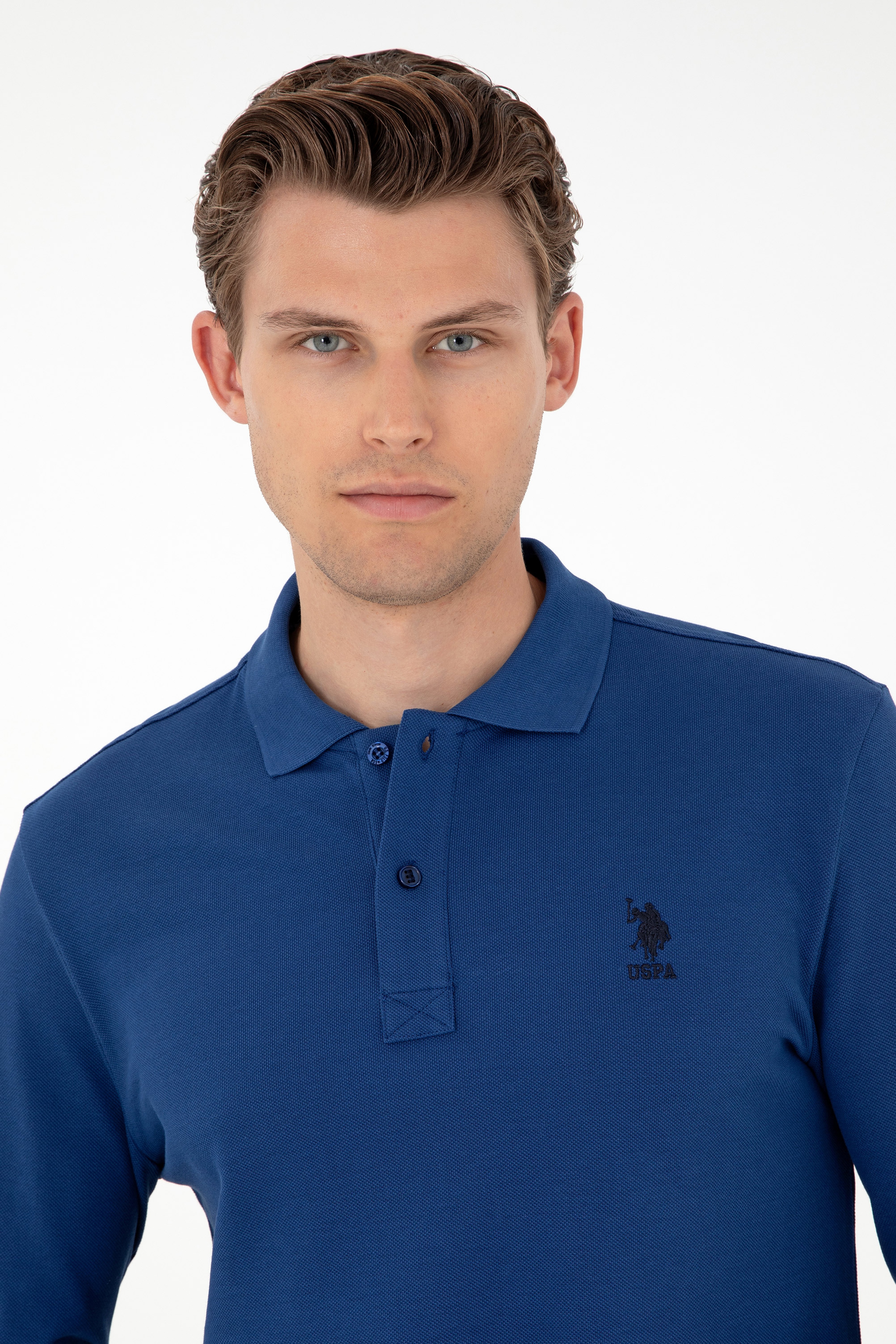 Erkek İndigo Basic Sweatshirt - Image 2