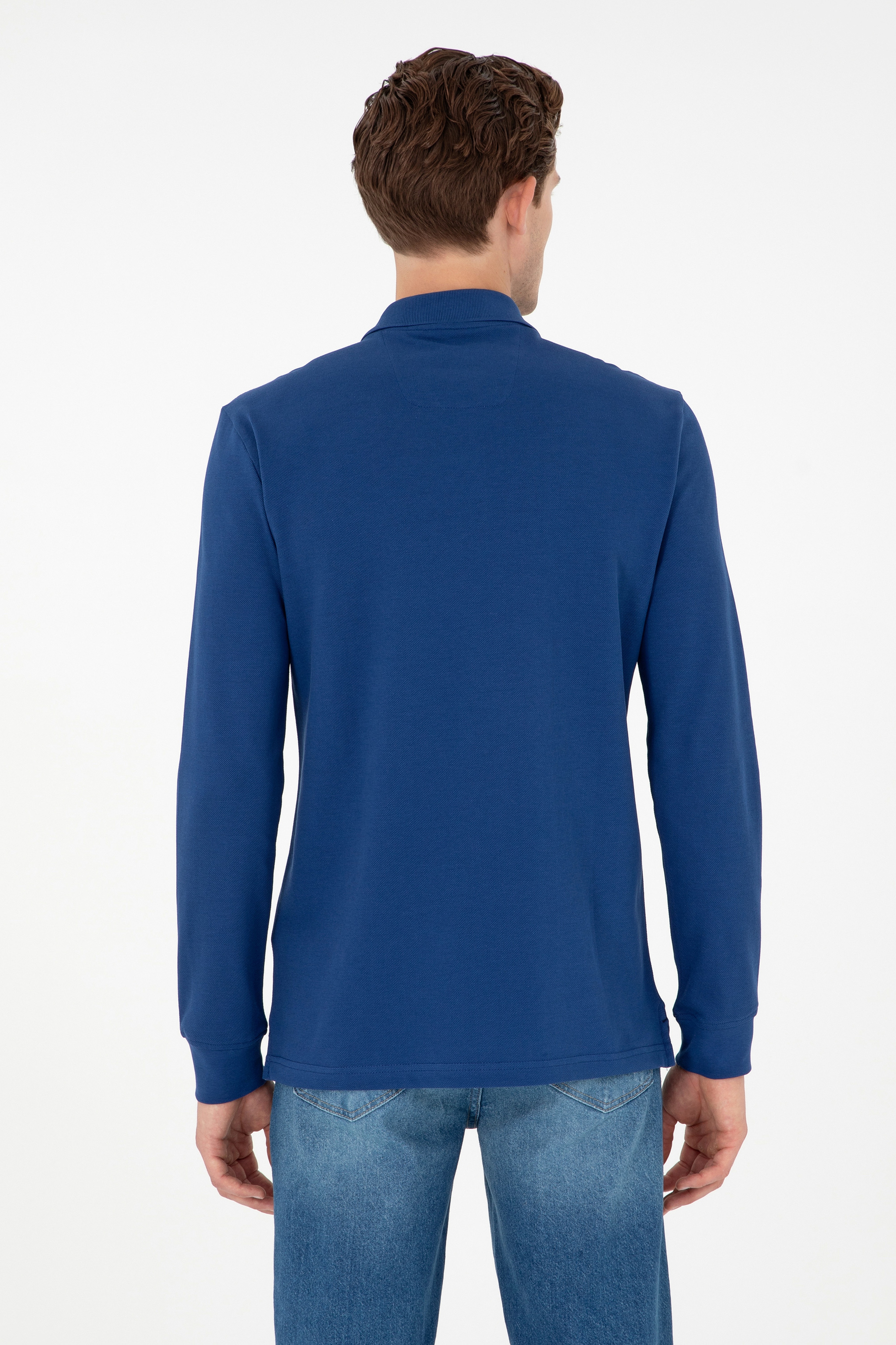Erkek İndigo Basic Sweatshirt
