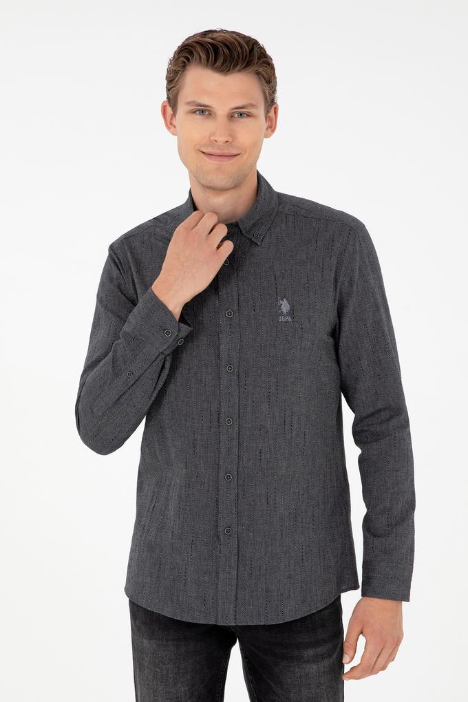 Erkek Antrasit Uzun Kollu Gömlek
