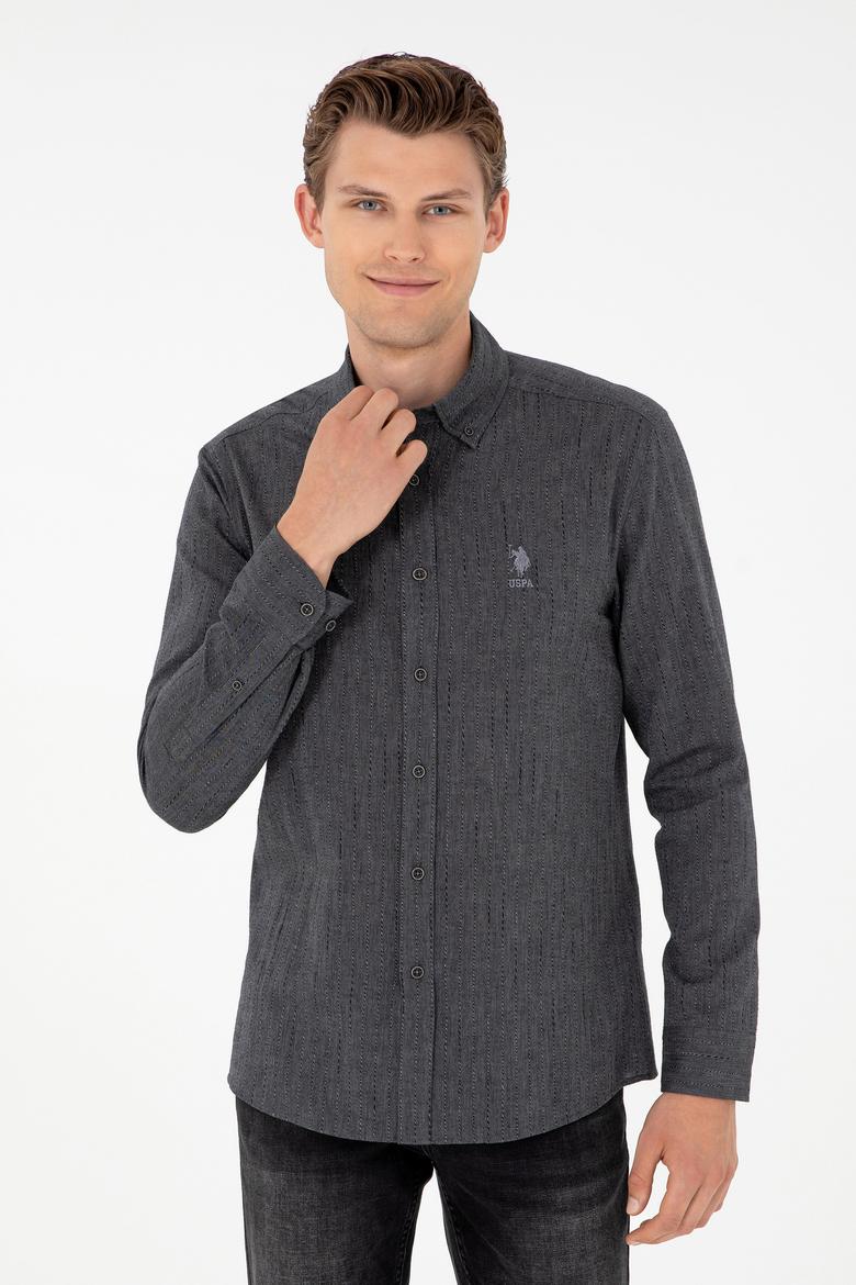 Erkek Antrasit Uzun Kollu Gömlek