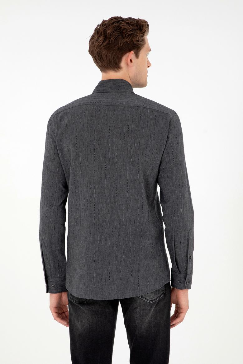 Erkek Antrasit Uzun Kollu Gömlek - 50292424005
