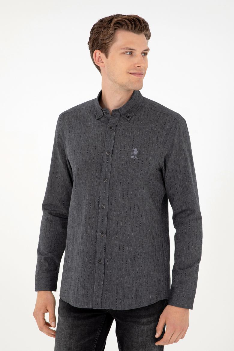 Erkek Antrasit Uzun Kollu Gömlek - 50292424005