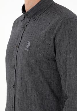 Erkek Antrasit Uzun Kollu Gömlek - 50292424005