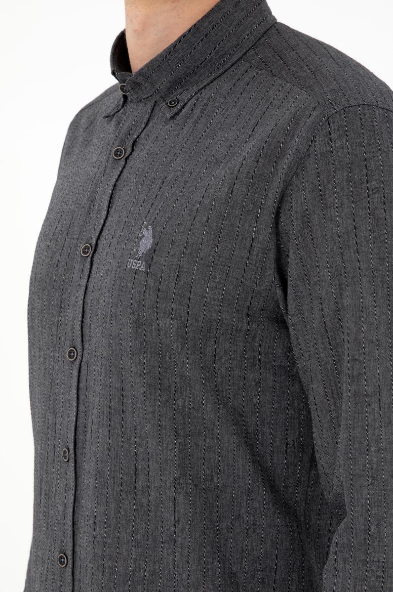 Erkek Antrasit Uzun Kollu Gömlek