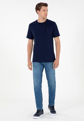 Erkek Lacivert Basic Tişört - 50294224037