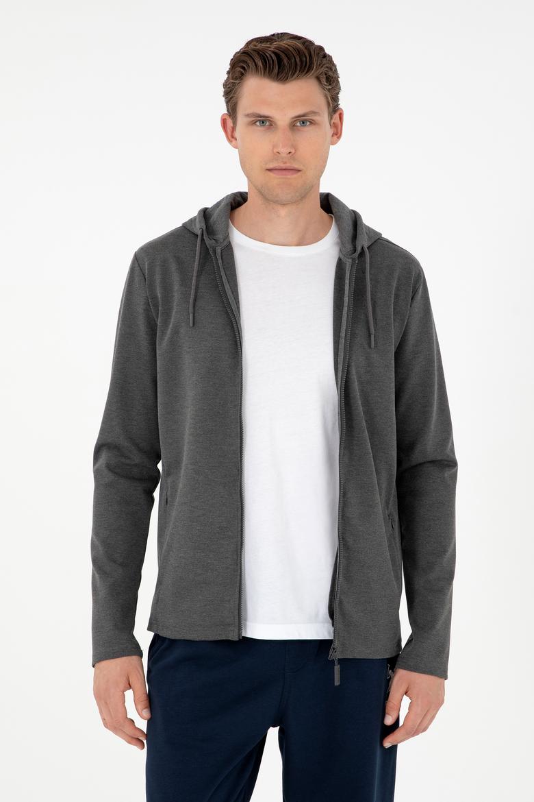 Erkek Antrasit Melanj Örme Hırka