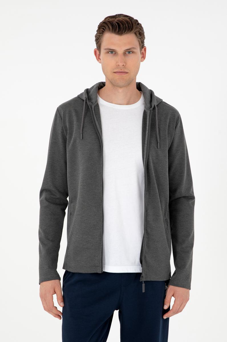 Erkek Antrasit Melanj Örme Hırka