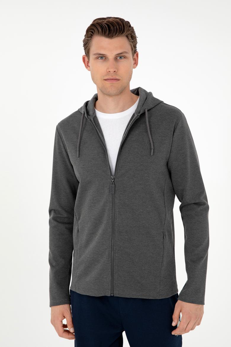 Erkek Antrasit Melanj Örme Hırka - 50289025017