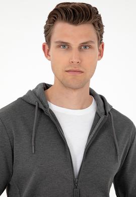 Erkek Antrasit Melanj Örme Hırka - 50289025017