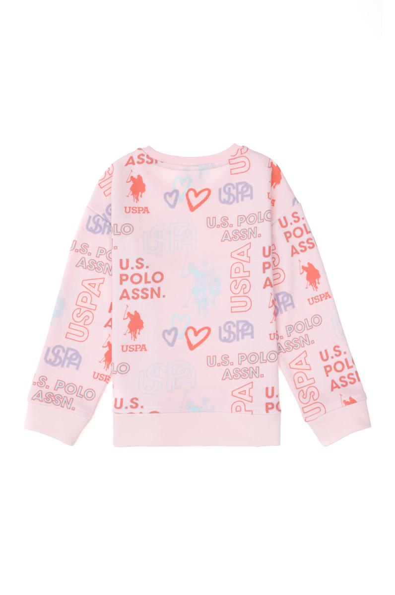 Kız Çocuk Pembe Bisiklet Yaka Sweatshirt