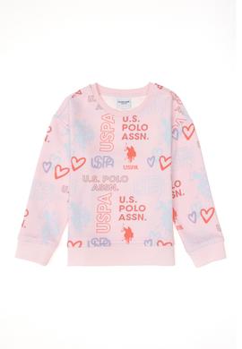 Kız Çocuk Pembe Bisiklet Yaka Sweatshirt - 50297494010