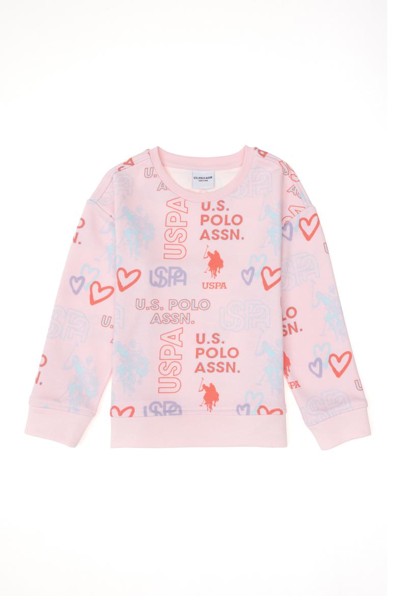 Kız Çocuk Pembe Bisiklet Yaka Sweatshirt