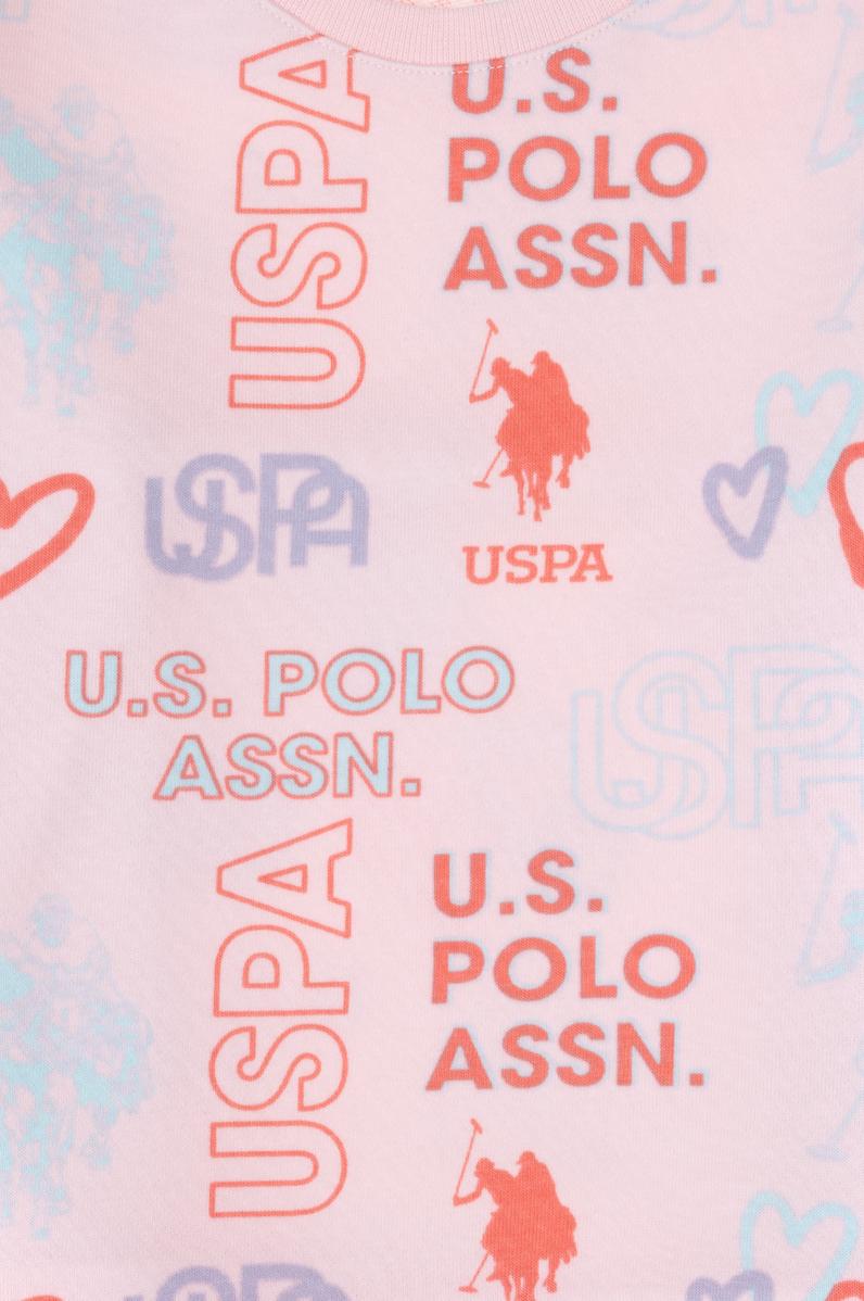 Kız Çocuk Pembe Bisiklet Yaka Sweatshirt