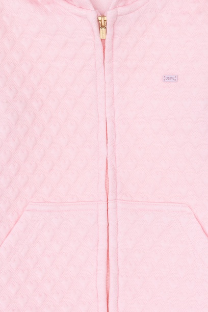 Kız Çocuk Pembe Fermuarlı Sweatshirt