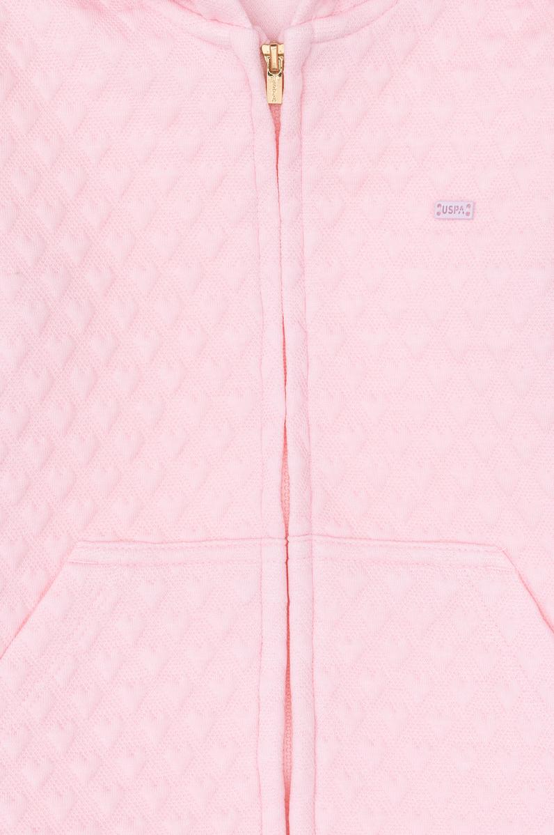 Kız Çocuk Pembe Fermuarlı Sweatshirt