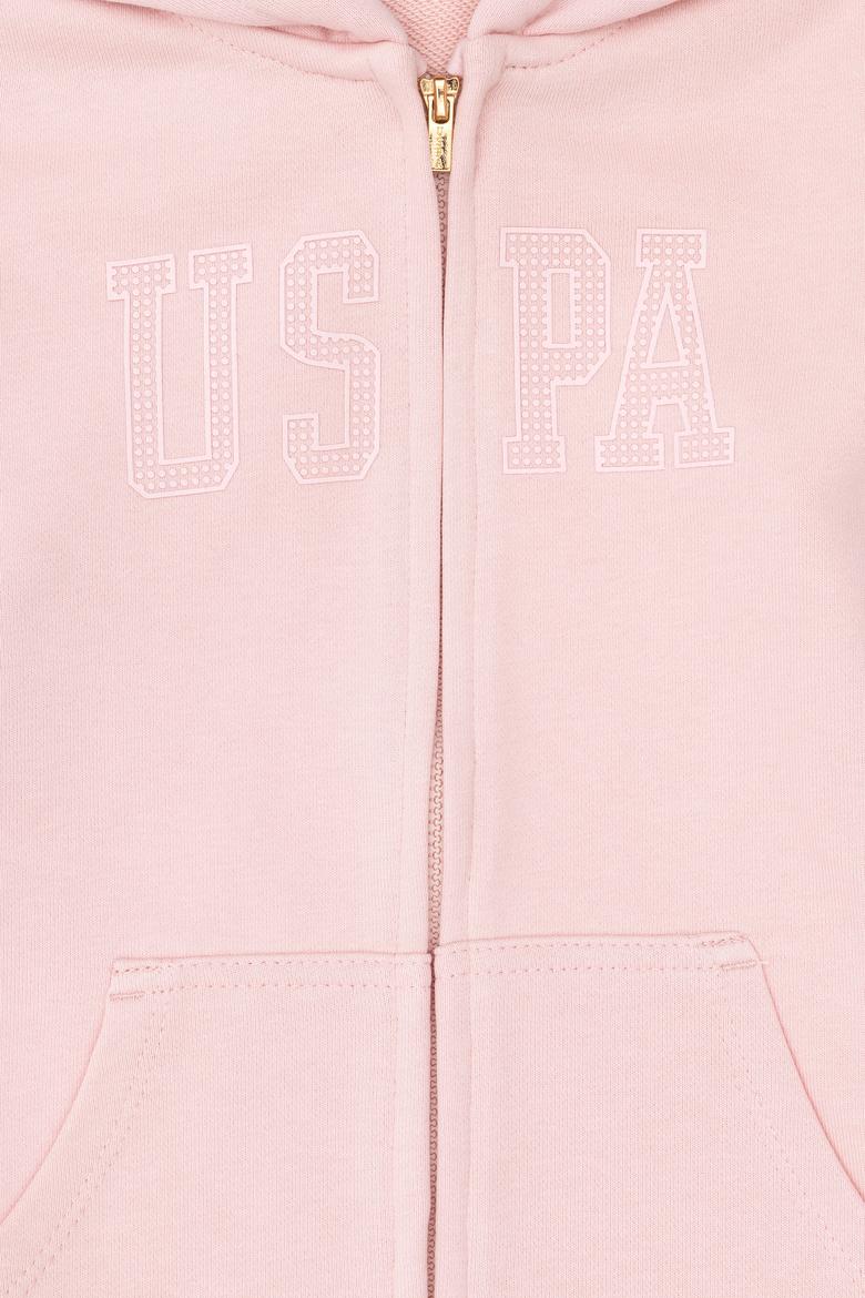 Kız Çocuk Açık Pembe Kapüşonlu Basic Sweatshirt - 50292507083