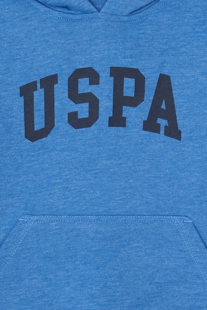 Erkek Çocuk Kobalt Basic Kapüşonlu Sweatshirt