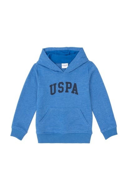 Erkek Çocuk Kobalt Basic Kapüşonlu Sweatshirt