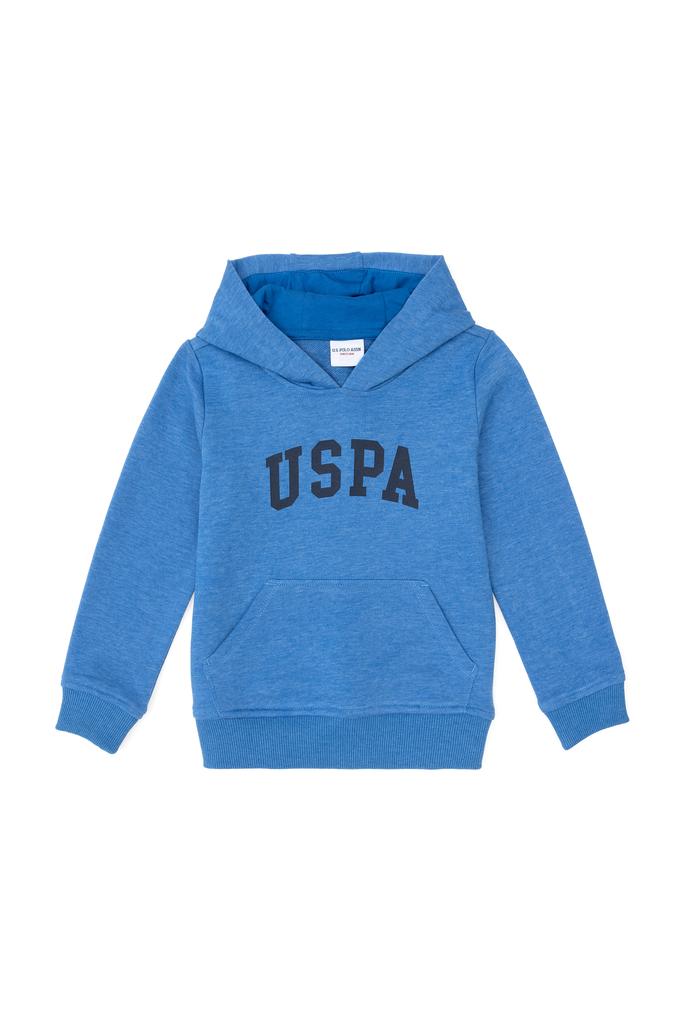 Erkek Çocuk Kobalt Basic Kapüşonlu Sweatshirt