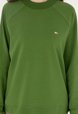 Kadın Yeşil Bisiklet Yaka Sweatshirt - 50296903062