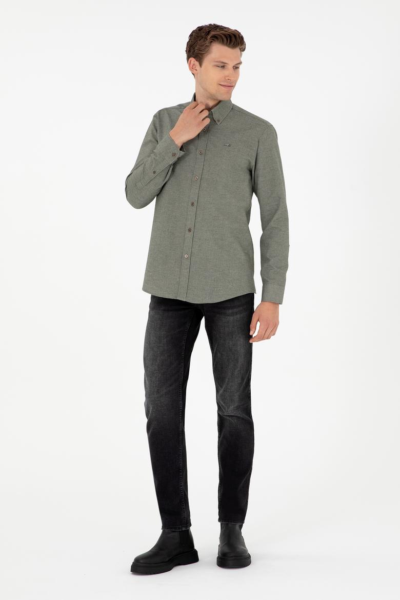 Erkek Haki Uzun Kollu Gömlek - 50292290006