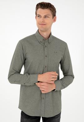 Erkek Haki Uzun Kollu Gömlek - 50292290006