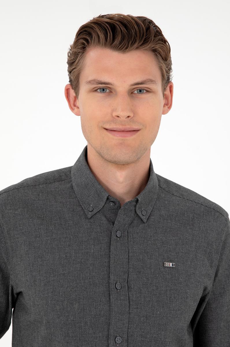 Erkek Antrasit Uzun Kollu Gömlek
