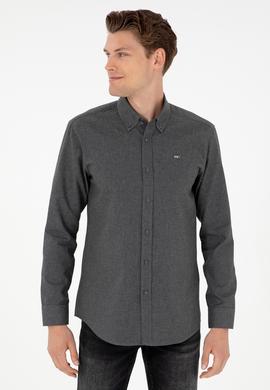 Erkek Antrasit Uzun Kollu Gömlek - 50292290045