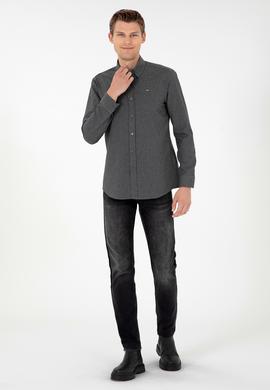 Erkek Antrasit Uzun Kollu Gömlek - 50292290045