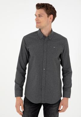 Erkek Antrasit Uzun Kollu Gömlek - 50292290045
