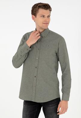 Erkek Haki Uzun Kollu Gömlek - 50292290006