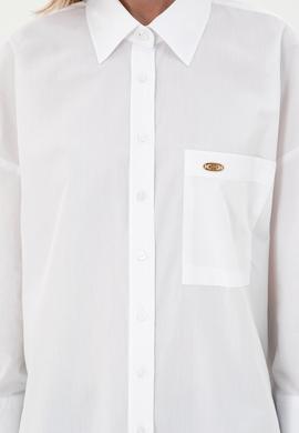 Kadın Beyaz Uzun Kollu Tunik Gömlek - 50297115012