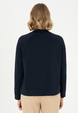 Kadın Lacivert Bisiklet Yaka Sweatshirt - 50296903013