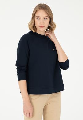 Kadın Lacivert Bisiklet Yaka Sweatshirt - 50296903013