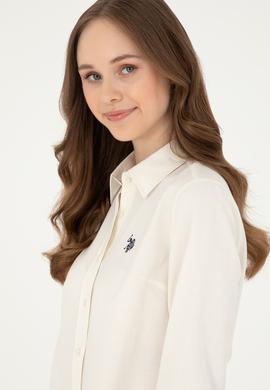 Kadın Krem Uzun Kollu Basic Gömlek - 50297002116