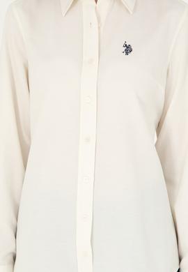 Kadın Krem Uzun Kollu Basic Gömlek - 50297002116