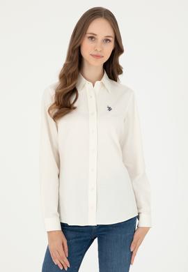 Kadın Krem Uzun Kollu Basic Gömlek - 50297002116