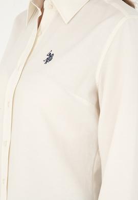 Kadın Krem Uzun Kollu Basic Gömlek - 50297002116