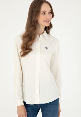 Kadın Krem Uzun Kollu Basic Gömlek - 50297002116