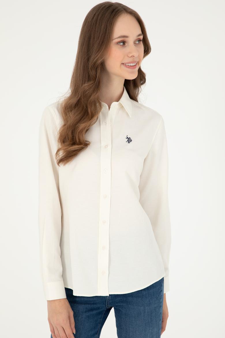 Kadın Krem Uzun Kollu Basic Gömlek - 50297002116