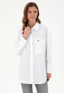 Kadın Beyaz Uzun Kollu Tunik Gömlek - 50297115012