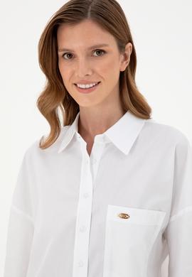 Kadın Beyaz Uzun Kollu Tunik Gömlek - 50297115012