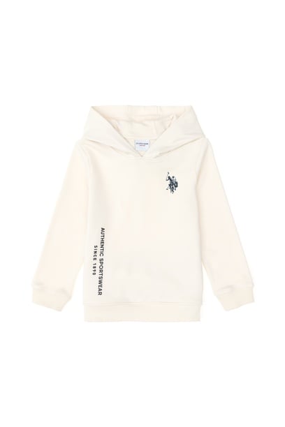 Erkek Çocuk Krem Kapüşonlu Sweatshirt