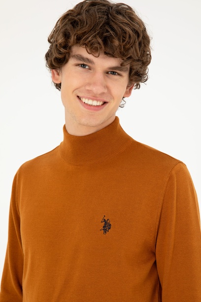 Erkek Slim Fit Yarım Boğazlı Coconut Basic Kazak