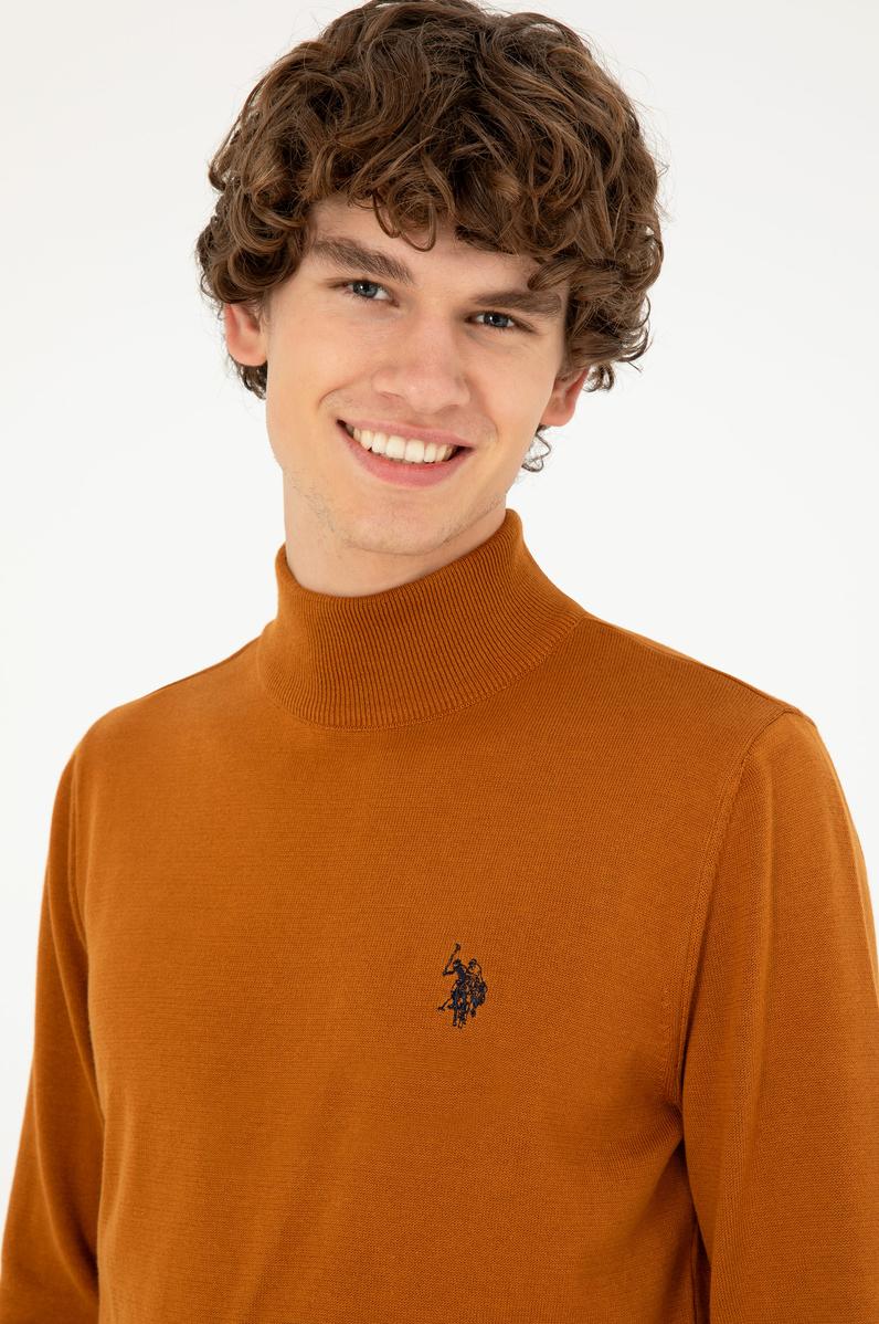 Erkek Slim Fit Yarım Boğazlı Coconut Basic Kazak